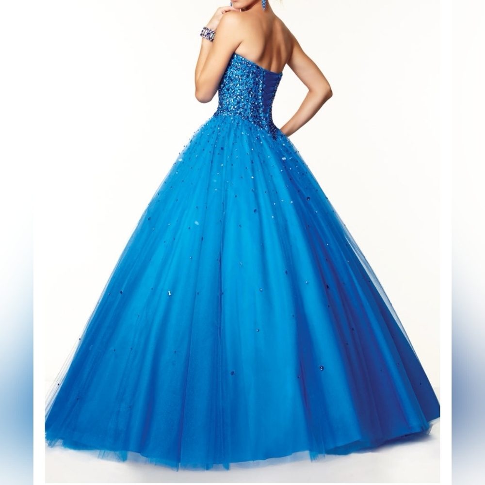 Mori Lee by Madeline Gardner  Blue Ball Gown Sweet 18 Prom Dress